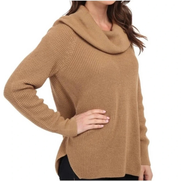 MICHAEL Michael Kors Camel Knit Sweater with Large Cowl Neck Size Small - Picture 1 of 12